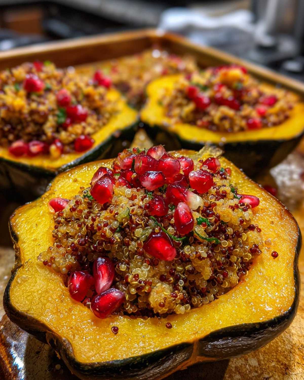 Stuffed Acorn Squash with Quinoa and Pomegranate - detail 3