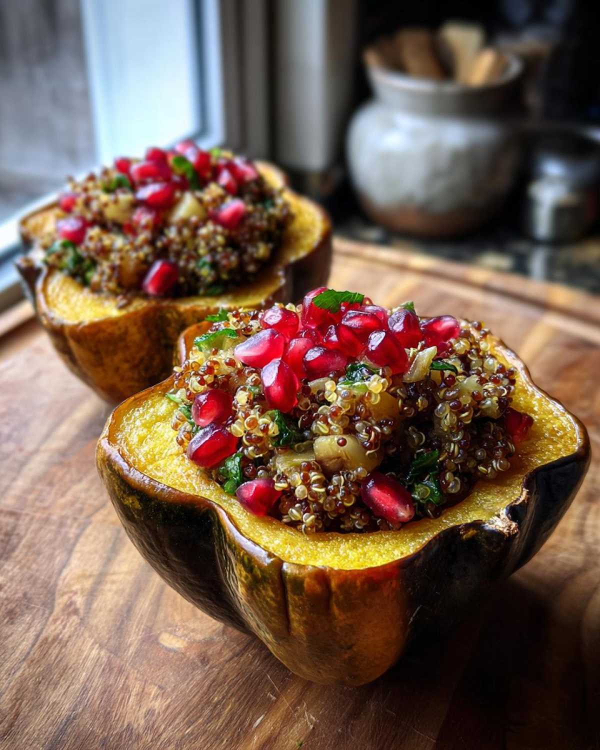 Stuffed Acorn Squash with Quinoa and Pomegranate - detail 4