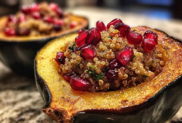 Stuffed Acorn Squash with Quinoa and Pomegranate