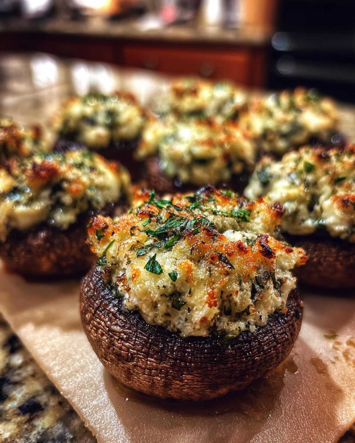 Stuffed Mushrooms with Herb Goat Cheese - detail 1