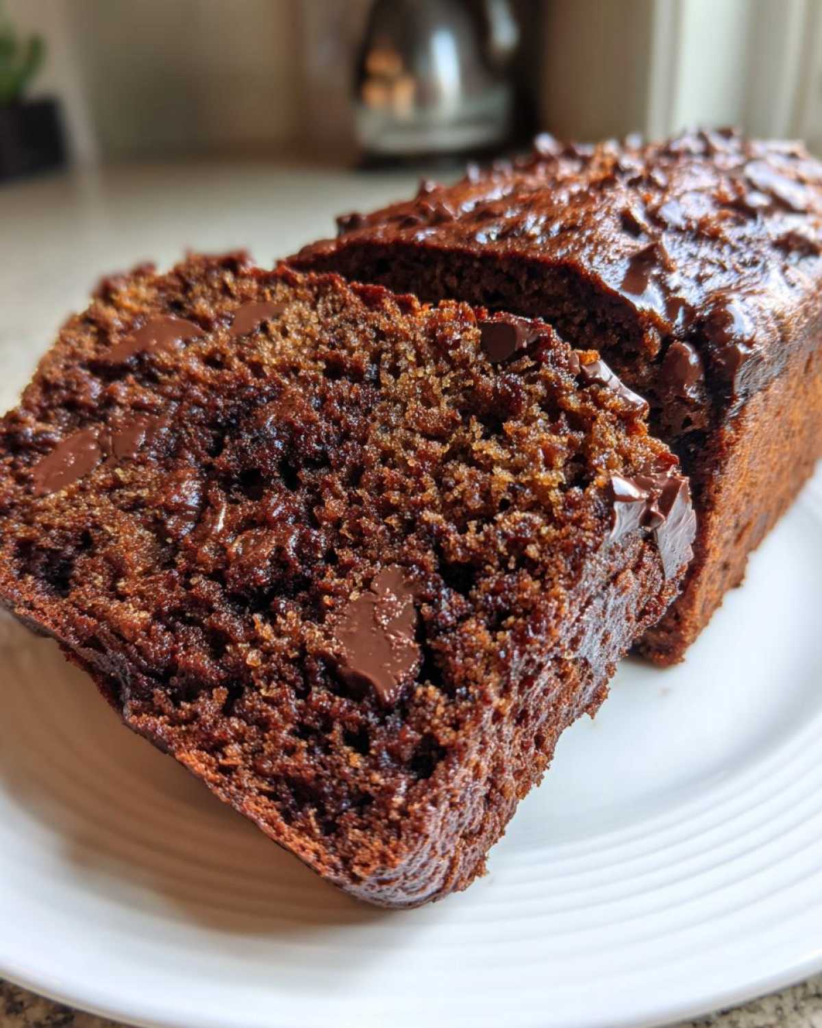 Triple Chocolate Chunk Zucchini Bread Bakery Loaf - detail 2