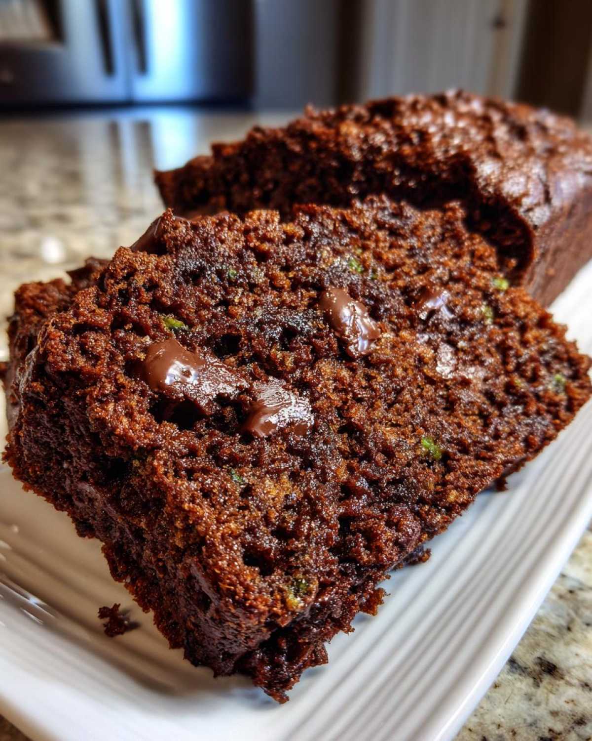 Triple Chocolate Chunk Zucchini Bread Bakery Loaf - detail 3