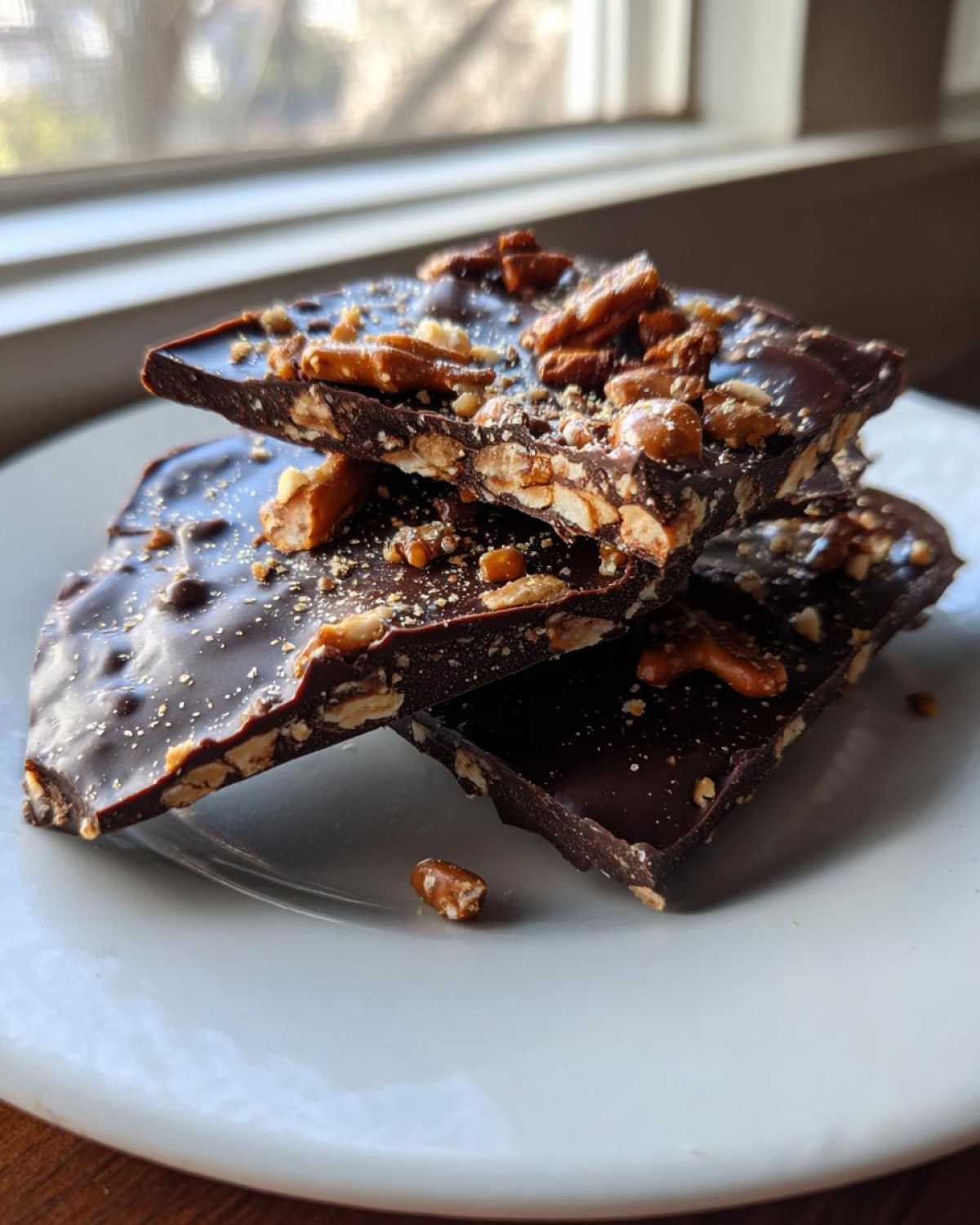 Vegan Chocolate Cinnamon Pretzel Bark - detail 1