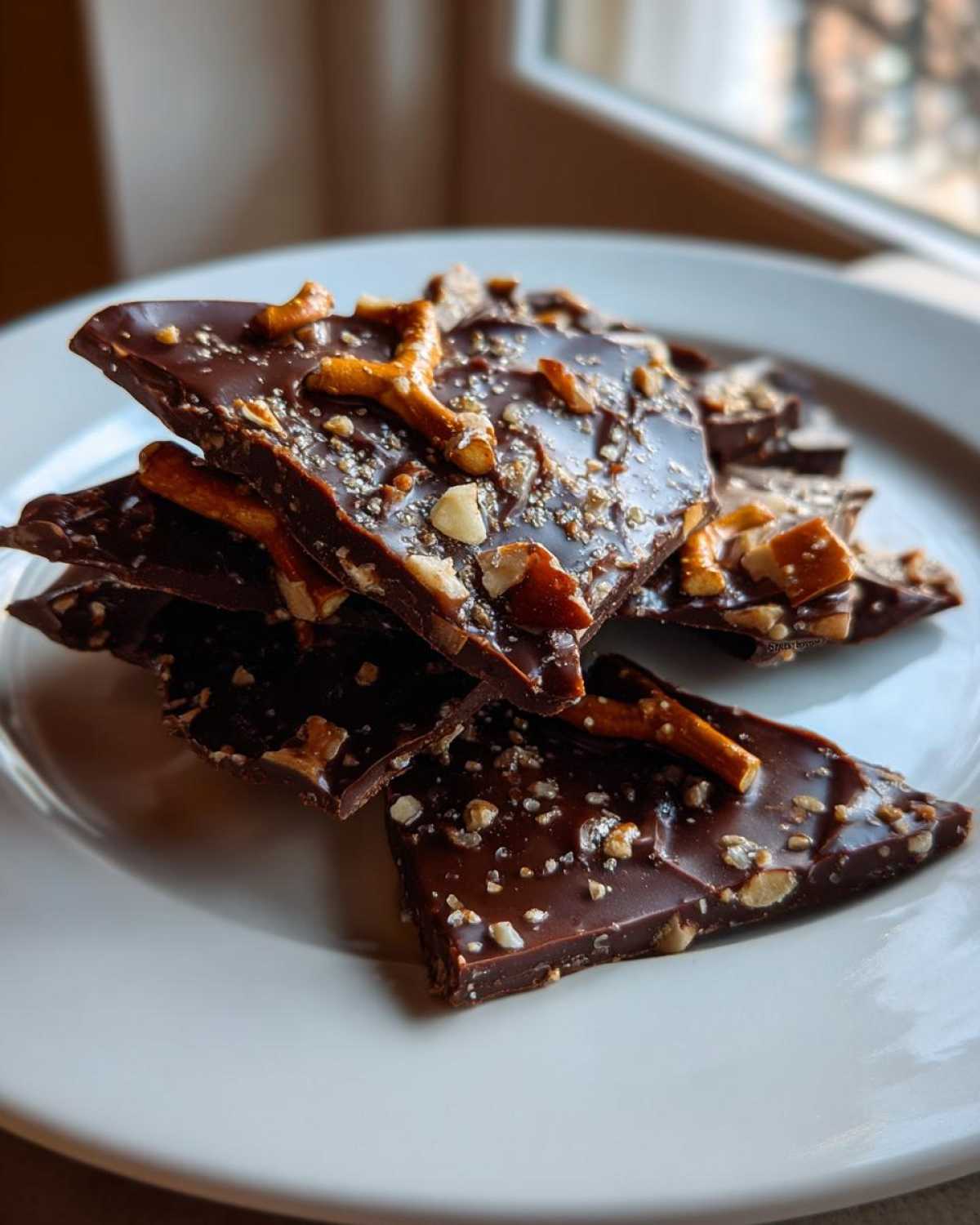 Vegan Chocolate Cinnamon Pretzel Bark - detail 2