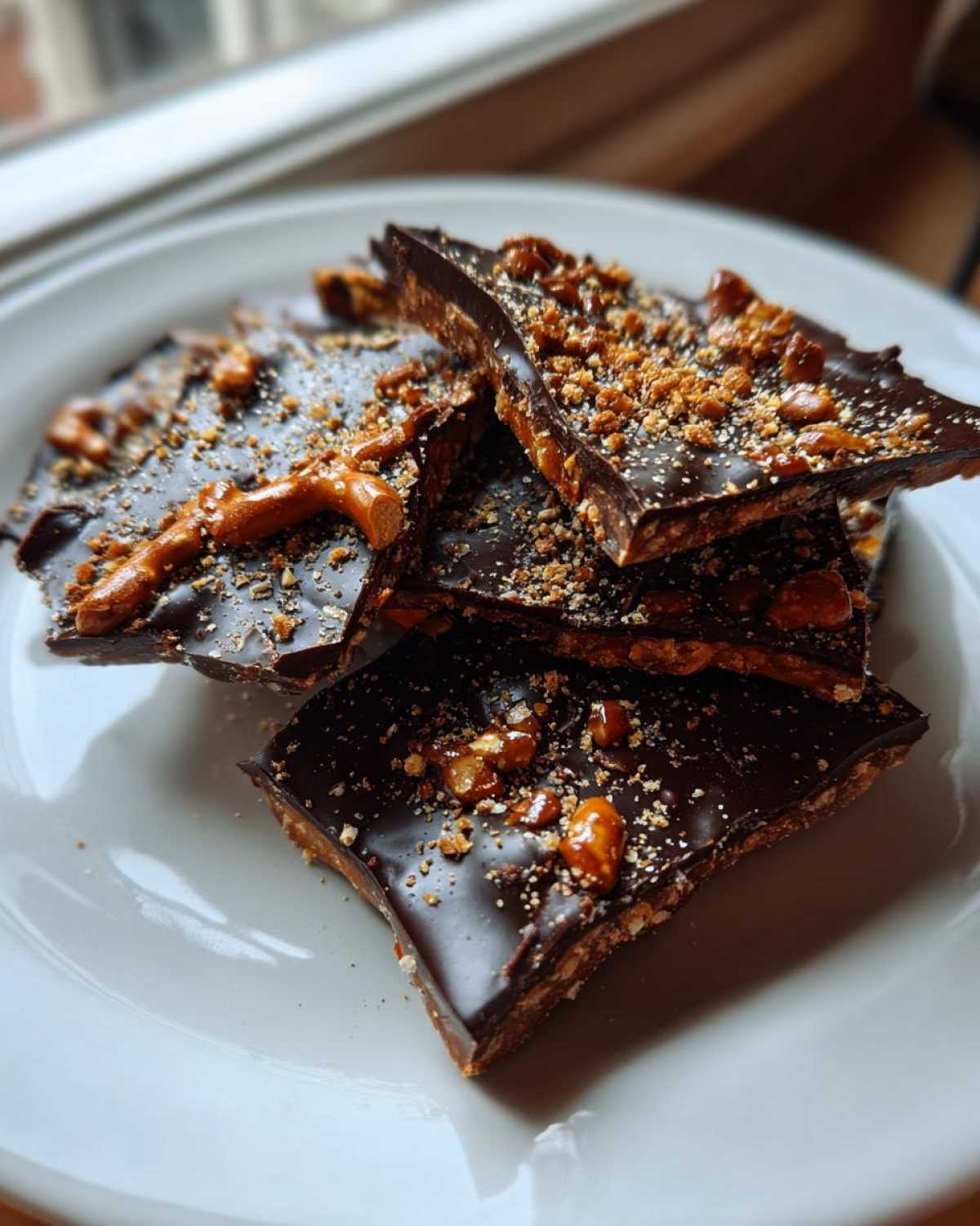 Vegan Chocolate Cinnamon Pretzel Bark - detail 4