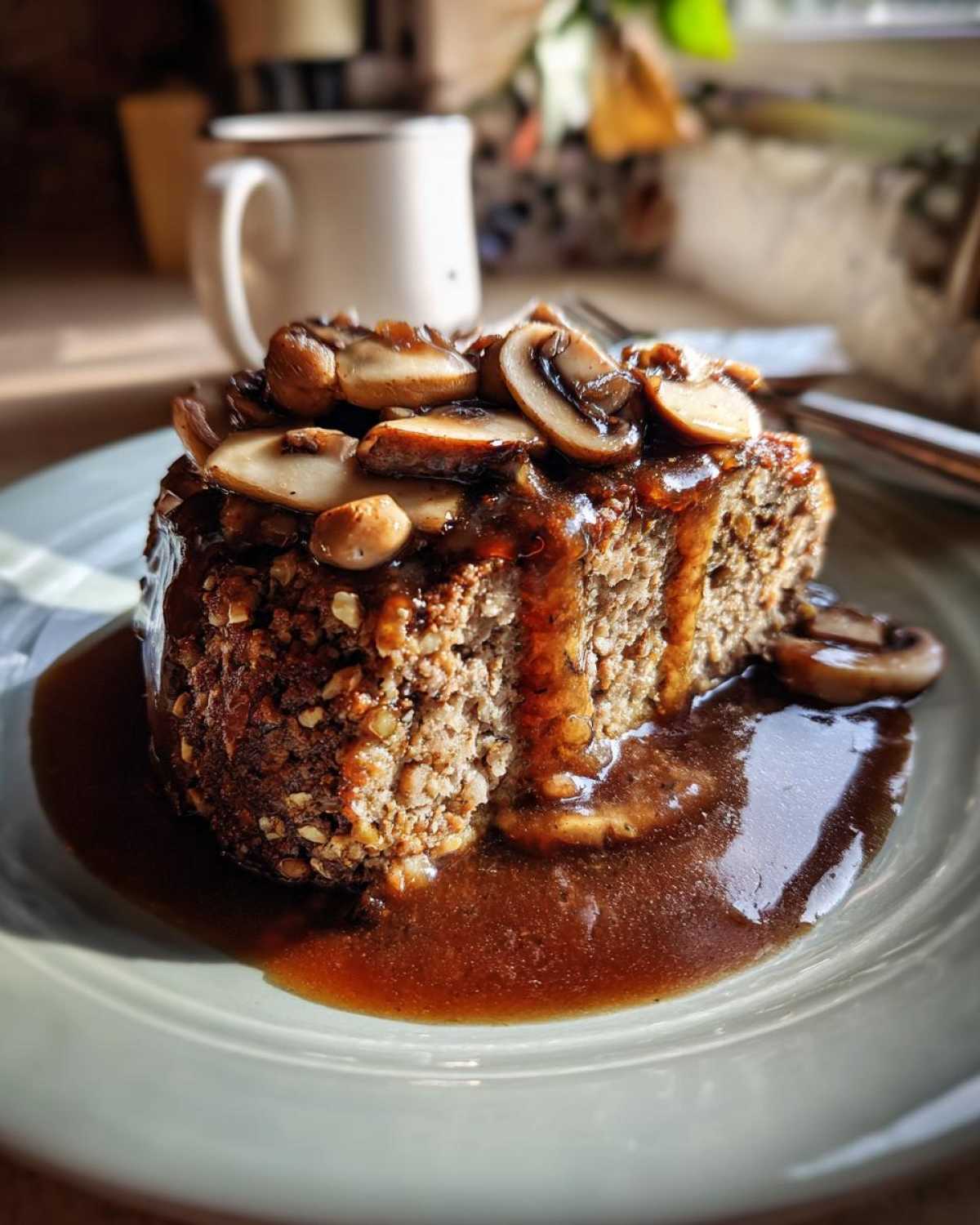 Vegan Nut Roast with Mushroom Gravy - detail 3