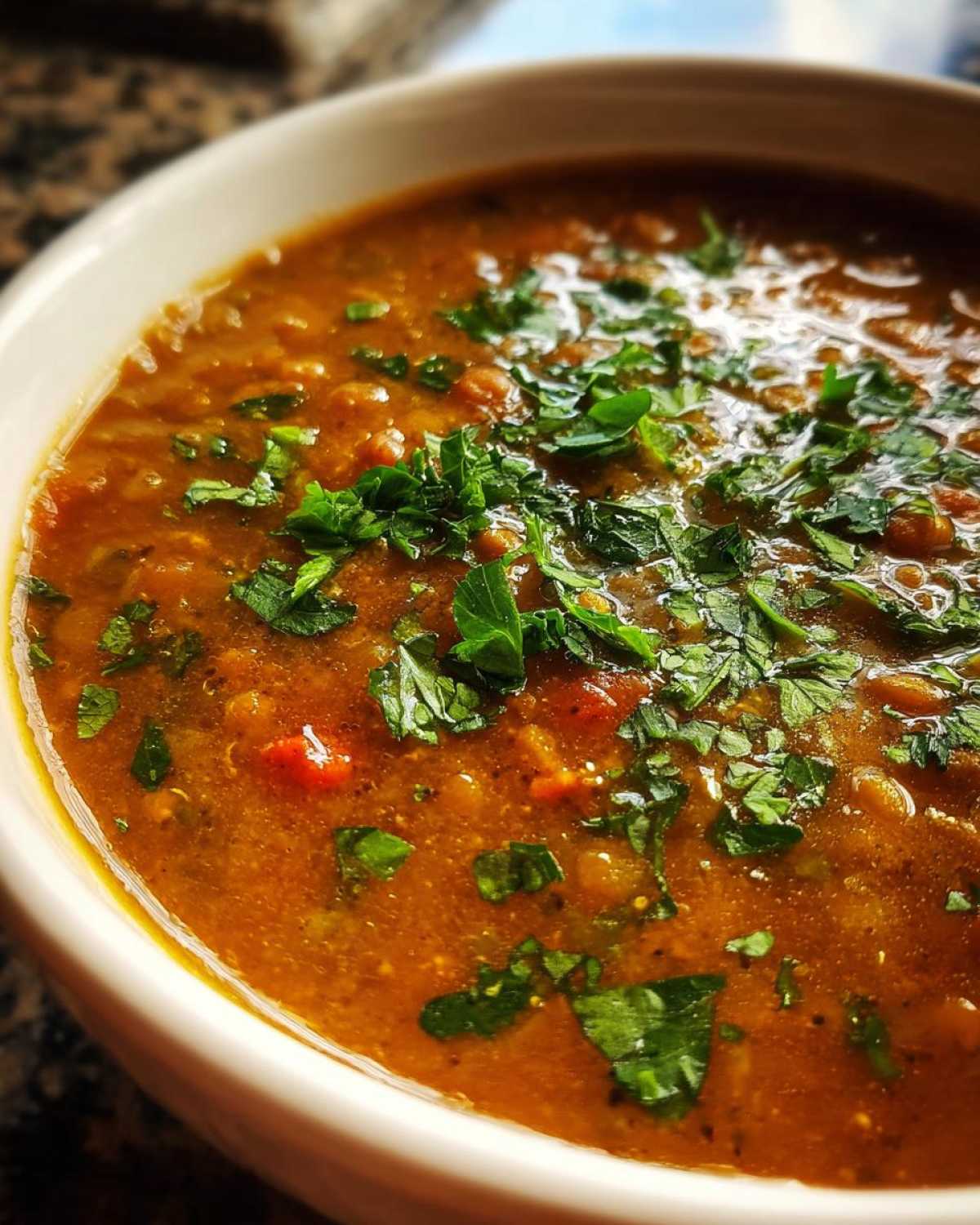 Vegan Spiced Lentil Soup - detail 3