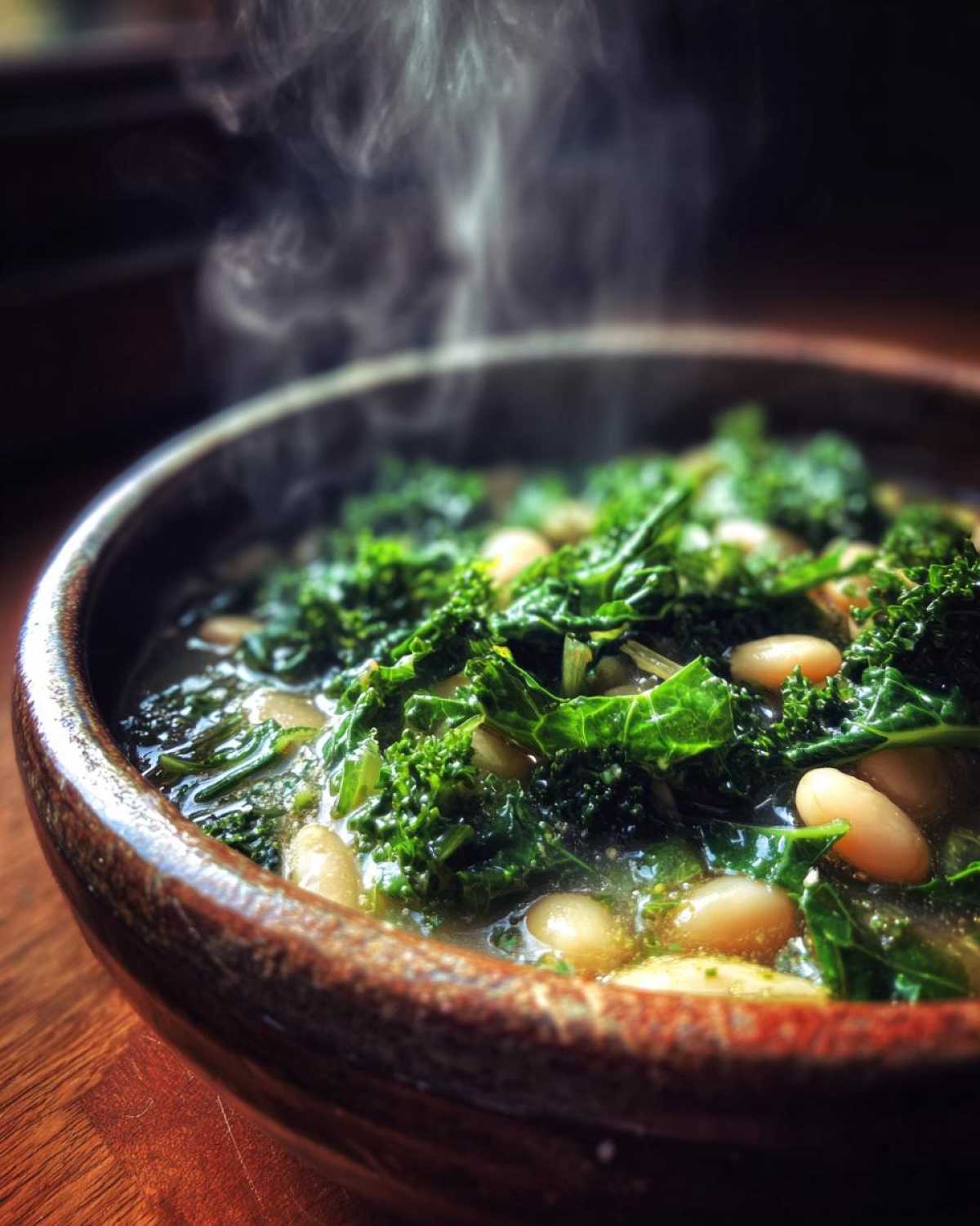 White Bean Kale Winter Soup - detail 1