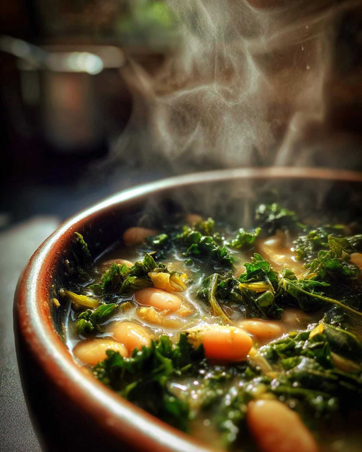 White Bean Kale Winter Soup - detail 2