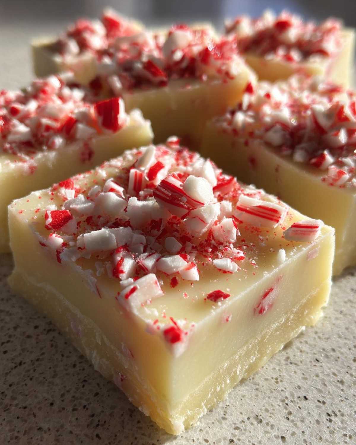 White Chocolate Peppermint Fudge - detail 2