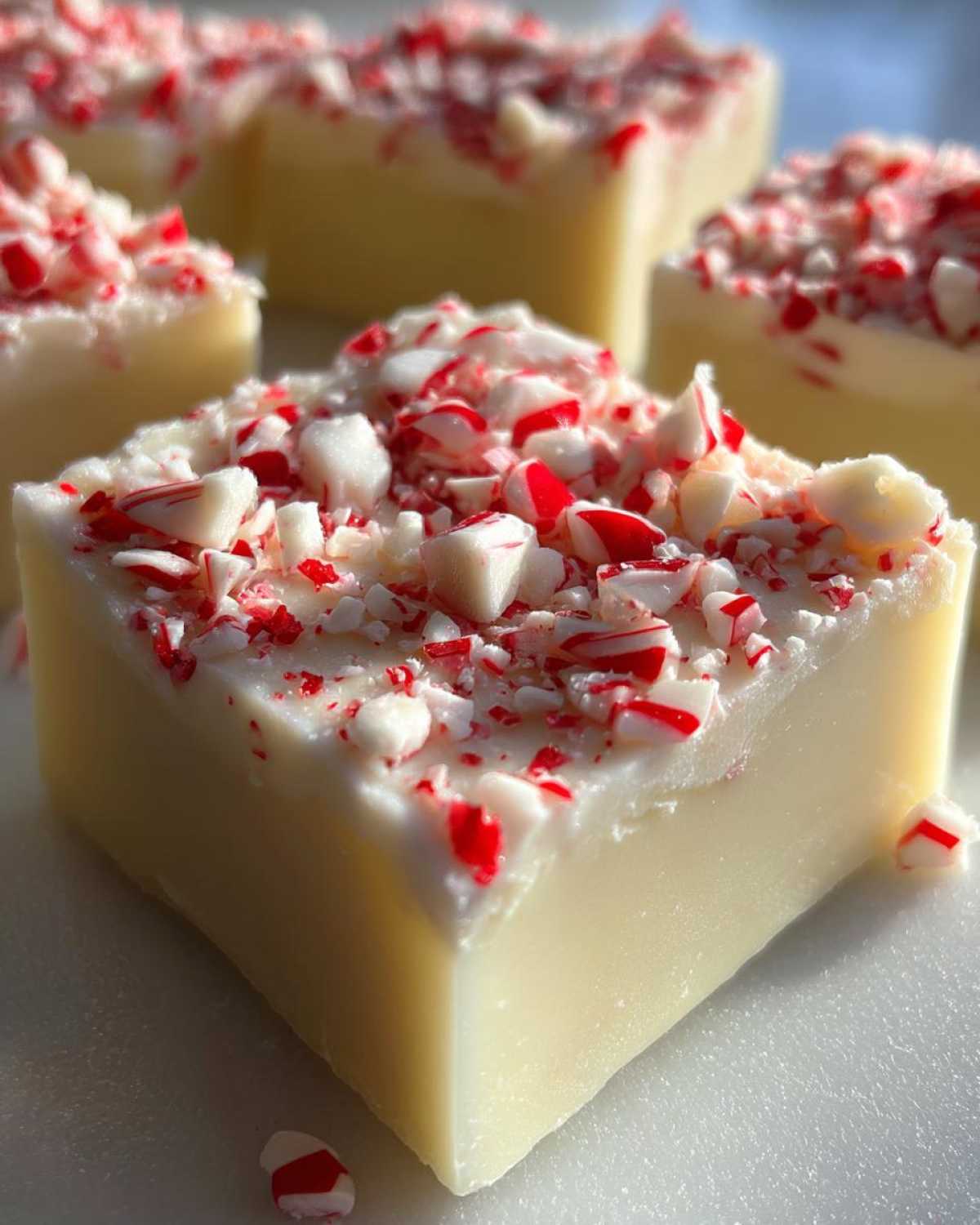 White Chocolate Peppermint Fudge - detail 3