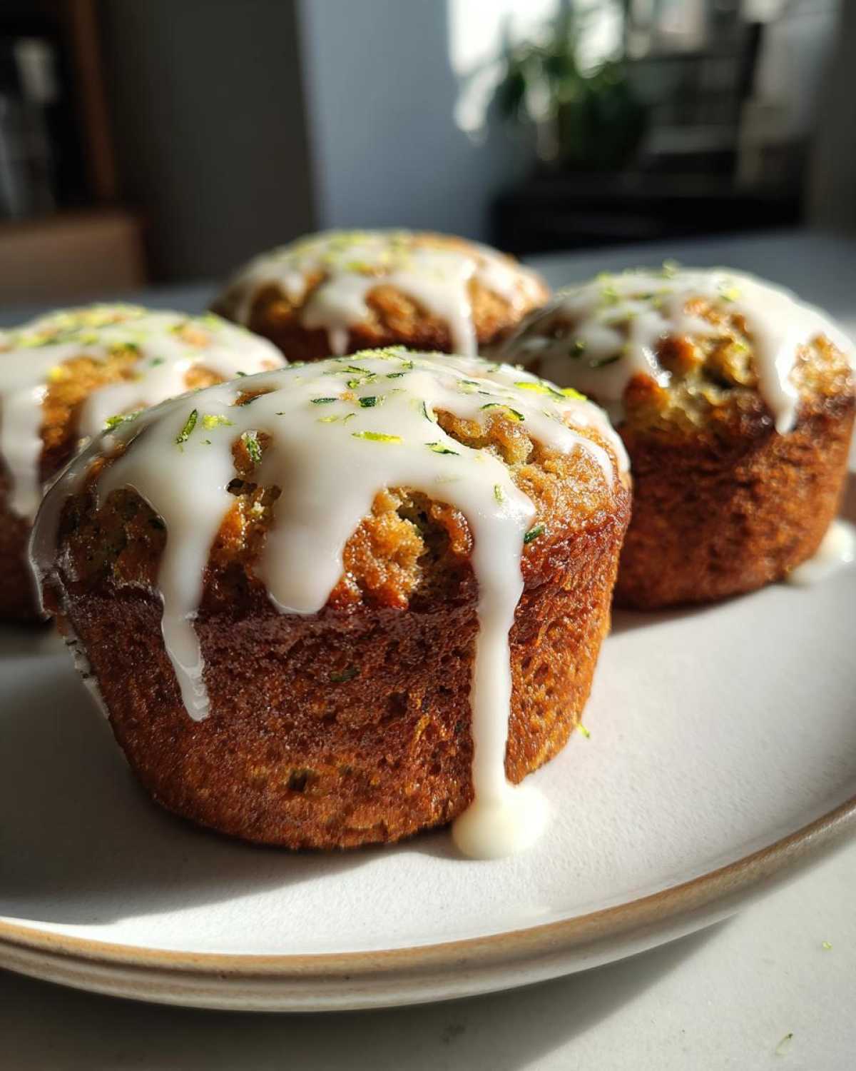Zucchini Bread Muffins with a Cinnamon Glaze - detail 2