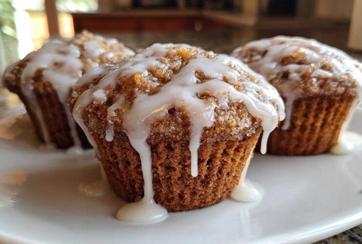 Zucchini Bread Muffins with a Cinnamon Glaze