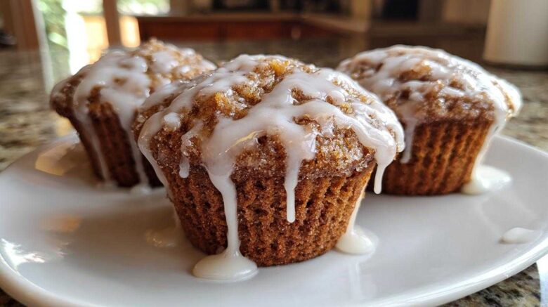 Zucchini Bread Muffins with a Cinnamon Glaze