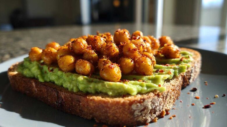 Avocado Toast with Spiced Chickpeas
