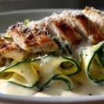 Chicken Alfredo with Zucchini Ribbons