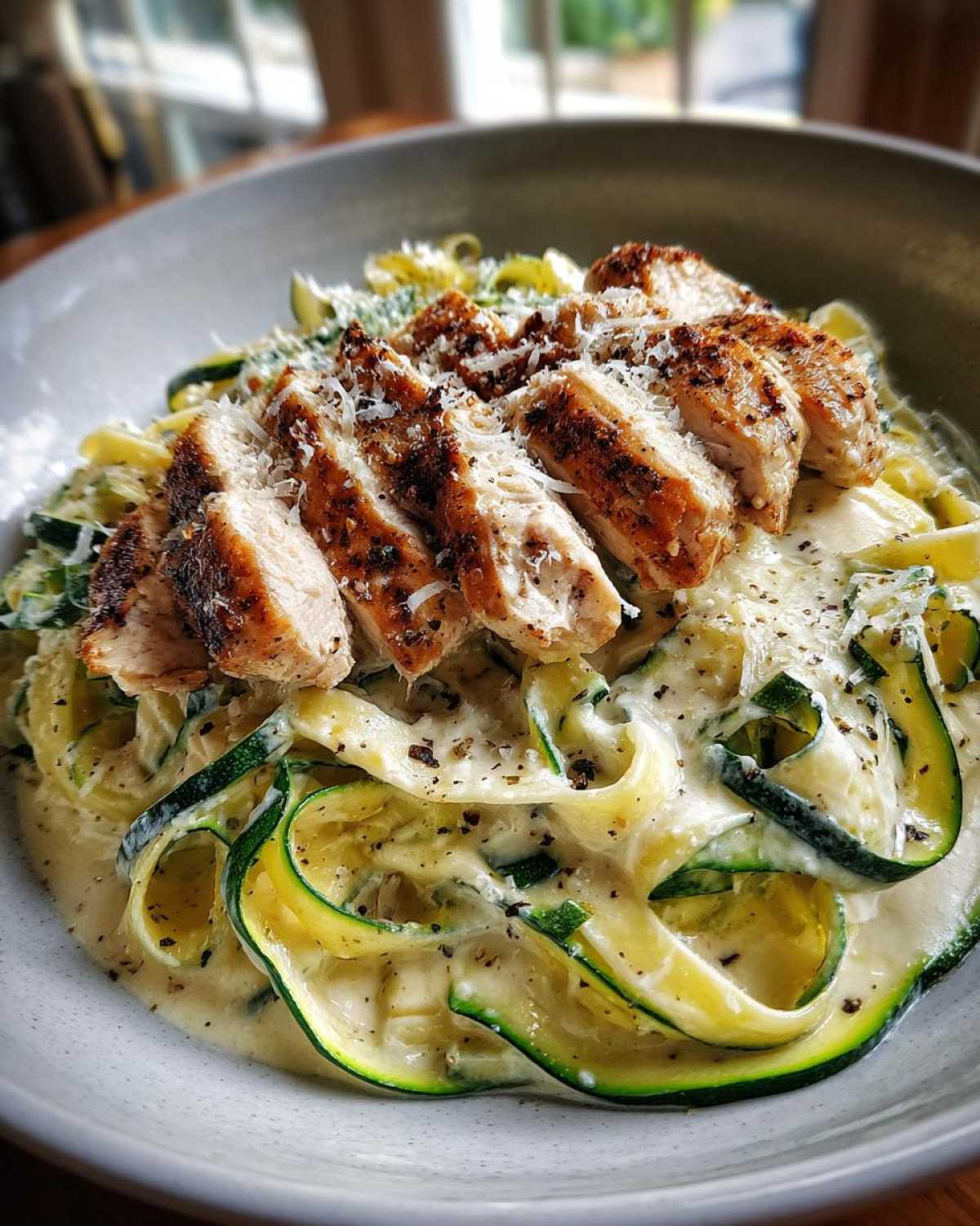 Chicken Alfredo with Zucchini Ribbons - detail 3