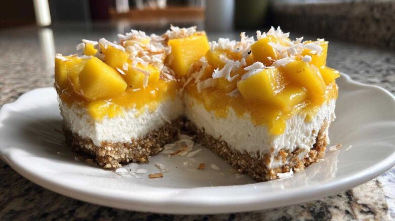 Coconut Mango Chia Cheesecake