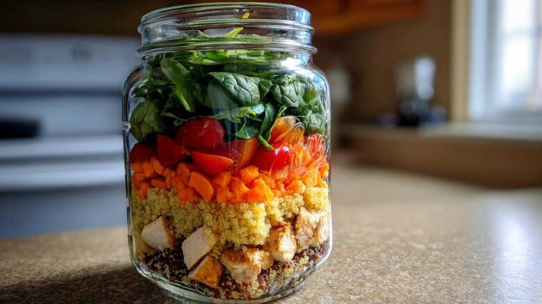 Colorful Mason Jar Salads for Easy Meal Prep