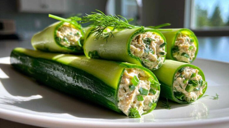 Cucumber Hummus Roll-Ups