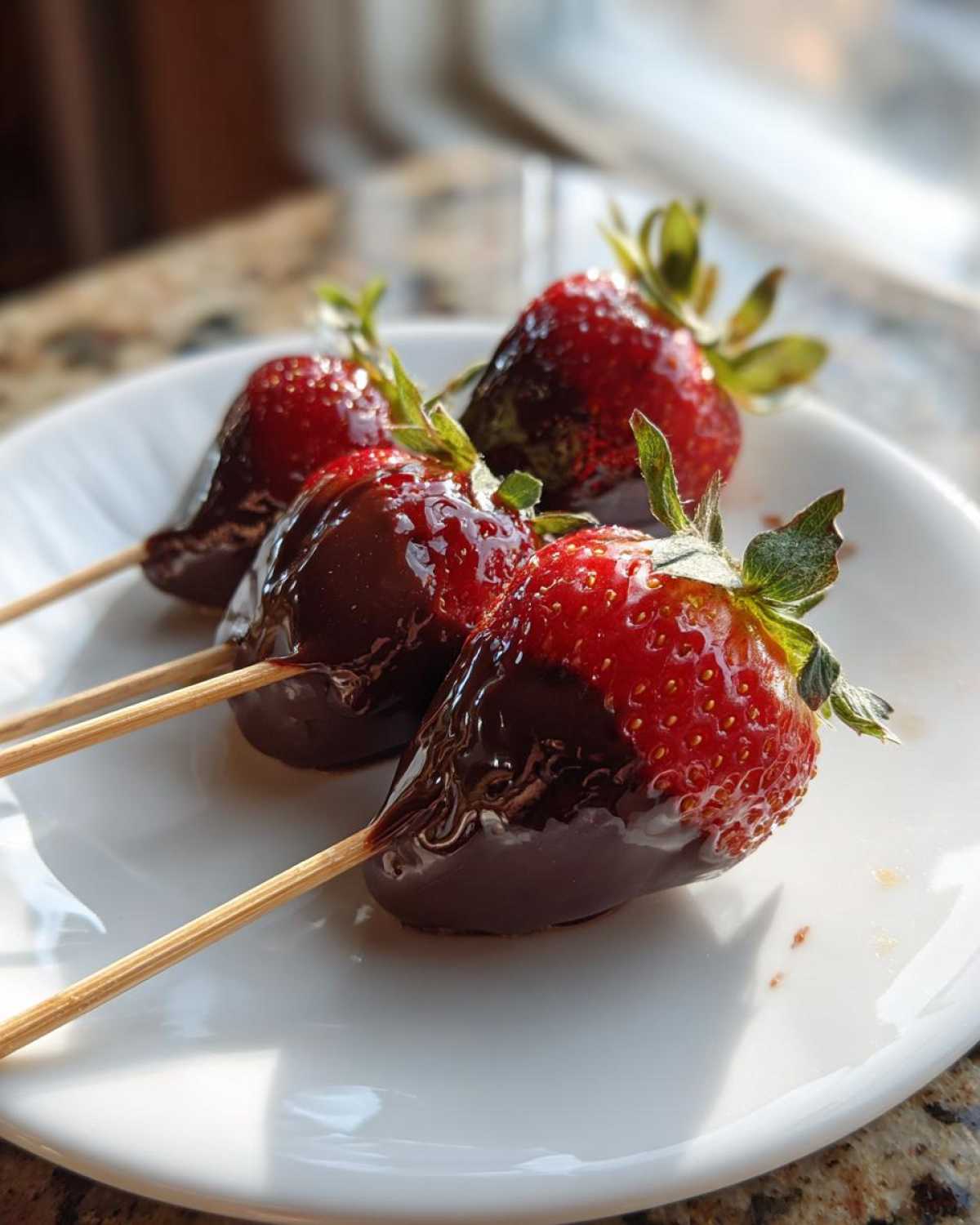 Dark Chocolate Covered Strawberry Skewers - detail 1