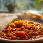 Ethiopian Lentil Stew with Injera