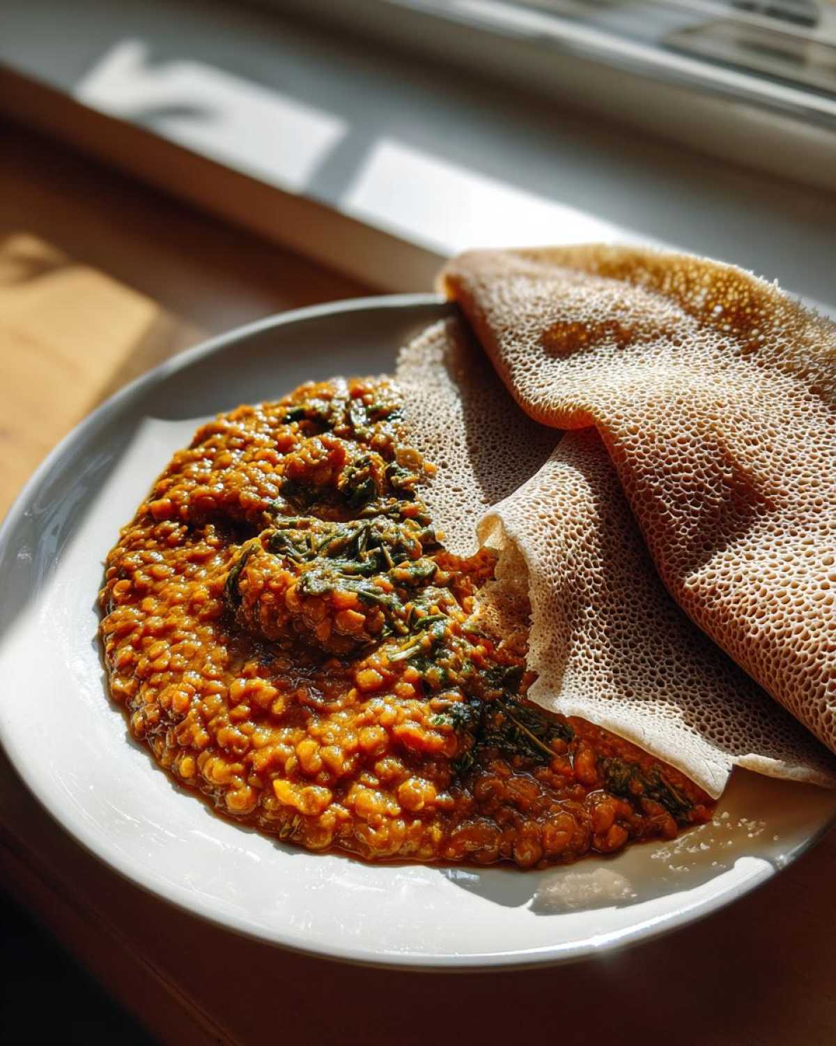 Ethiopian Lentil Stew with Injera - detail 3