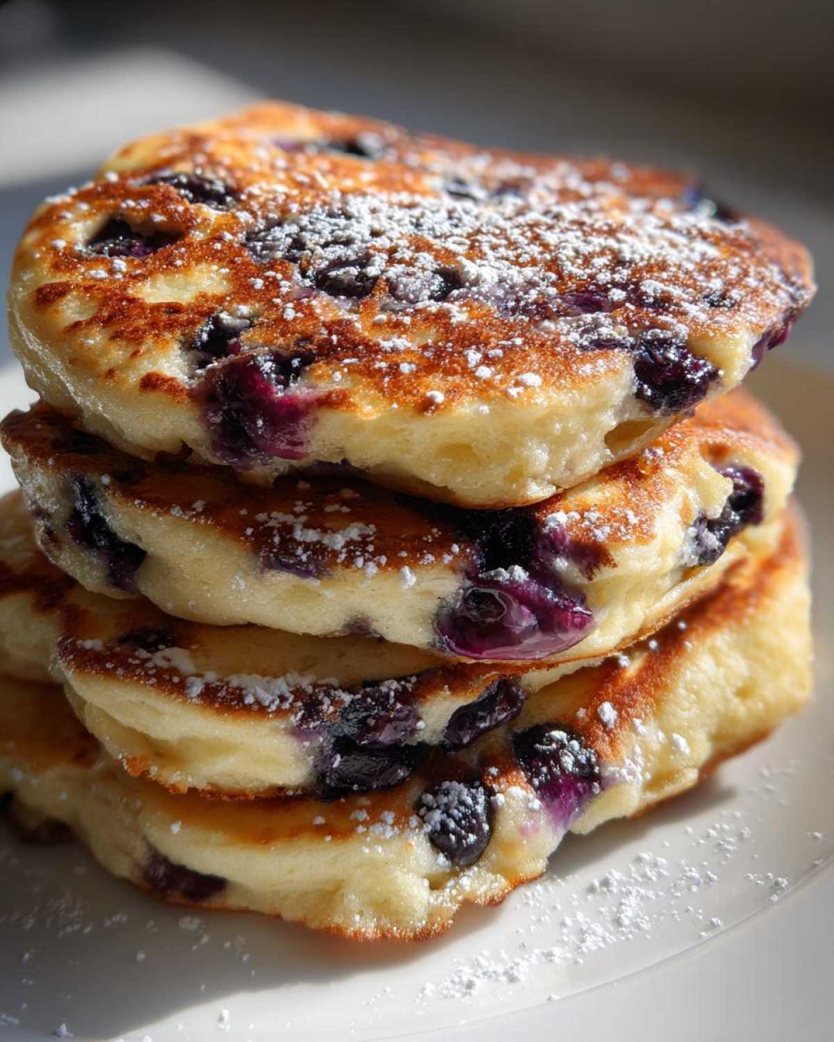 Fluffy Blueberry Oatmeal Pancakes - detail 1