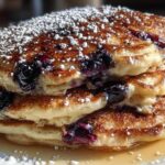 Fluffy Blueberry Oatmeal Pancakes