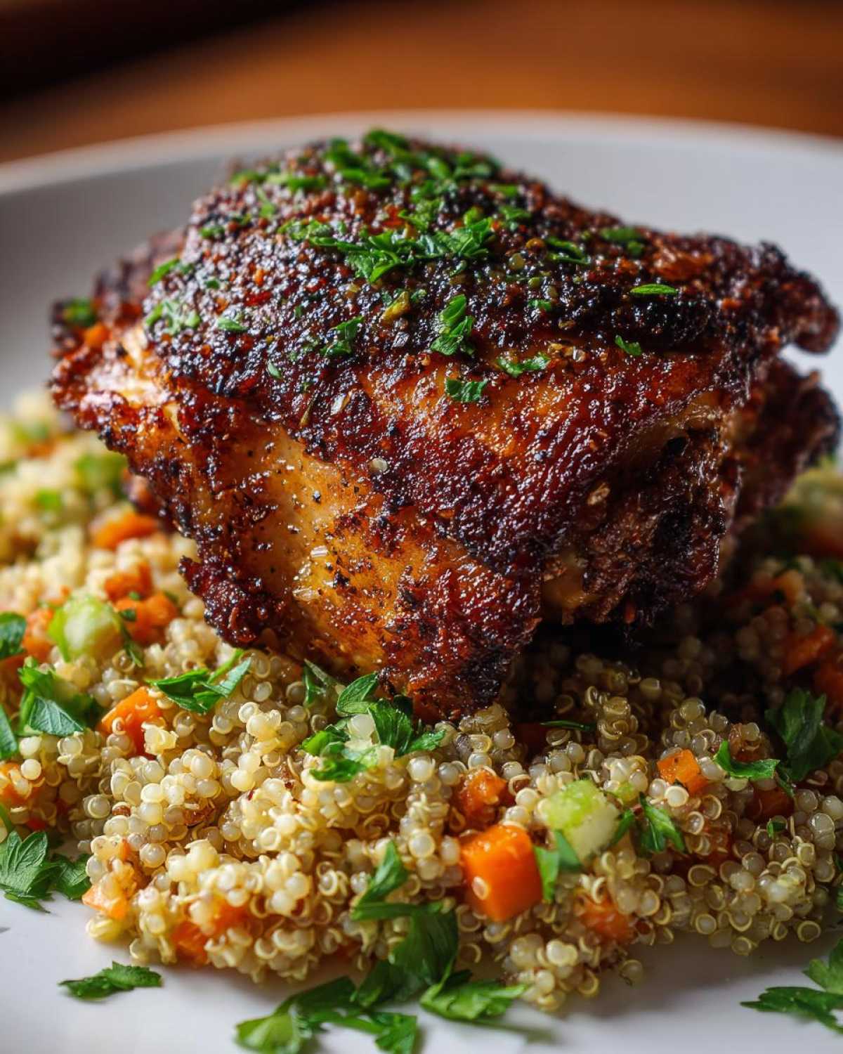 Garlic Herb Chicken Thighs with Quinoa Pilaf - detail 1