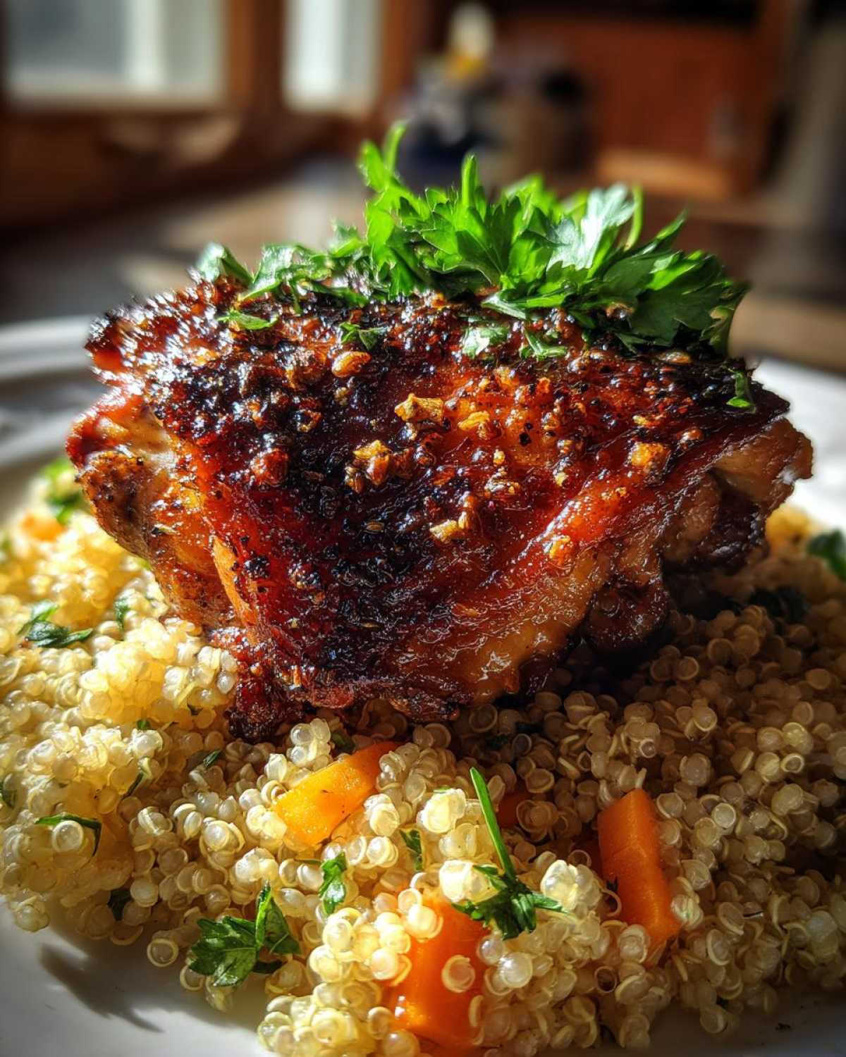 Garlic Herb Chicken Thighs with Quinoa Pilaf - detail 2