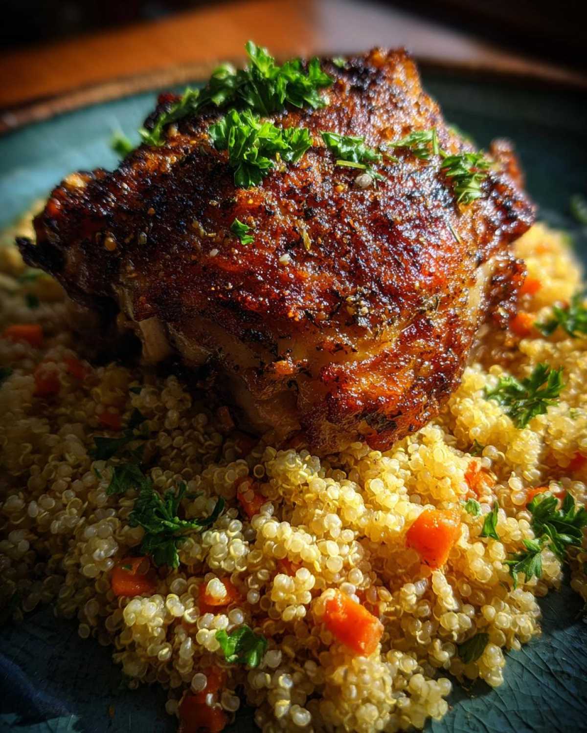 Garlic Herb Chicken Thighs with Quinoa Pilaf - detail 3