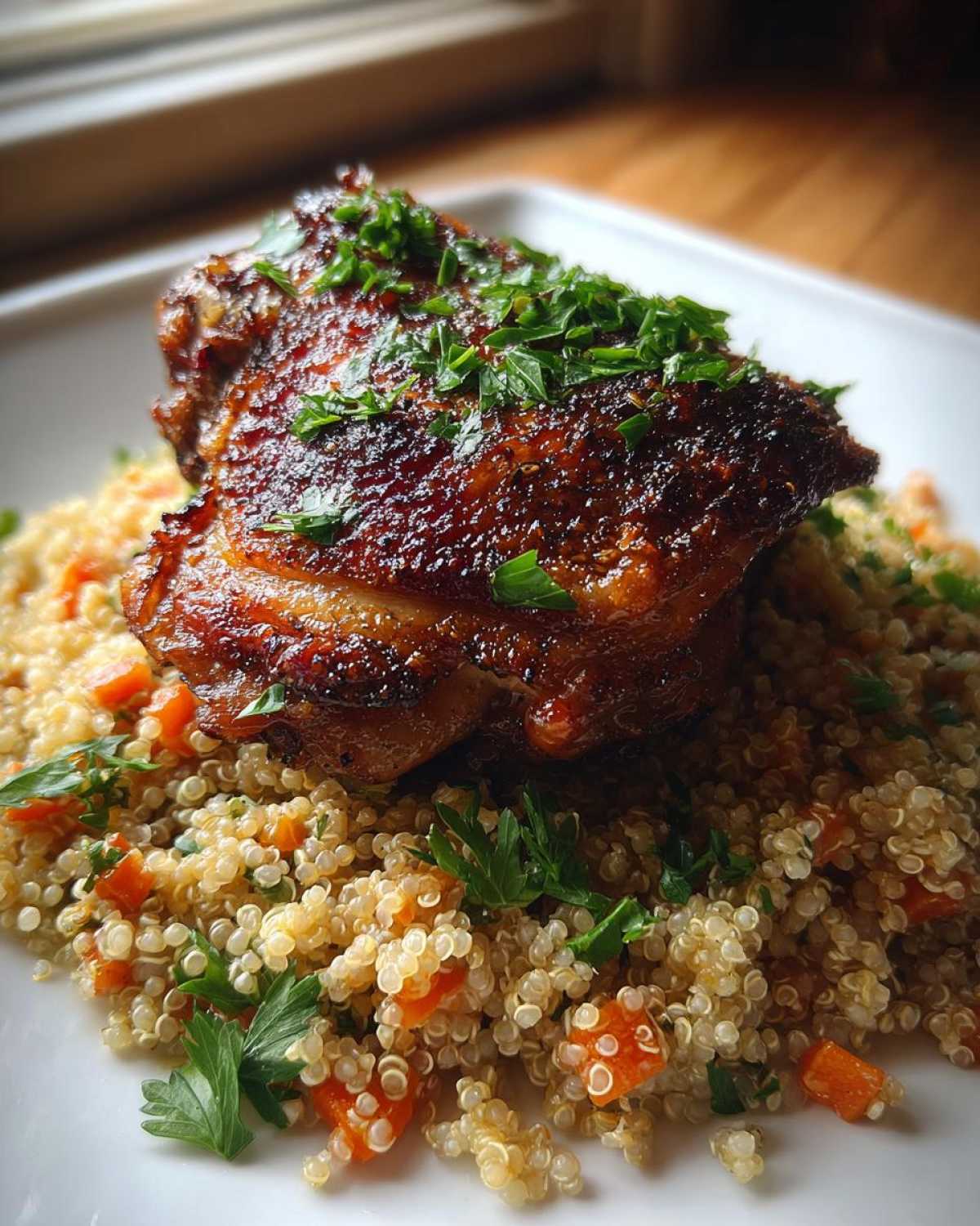 Garlic Herb Chicken Thighs with Quinoa Pilaf - detail 4