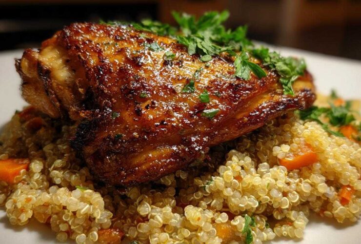 Garlic Herb Chicken Thighs with Quinoa Pilaf