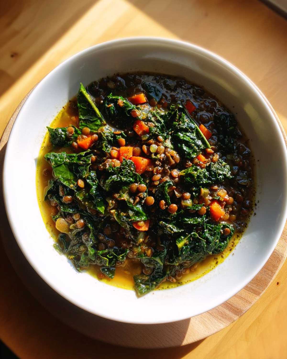 Hearty Lentil and Kale Soup - detail 2
