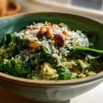 Herby Pesto Quinoa Spinach Bowls
