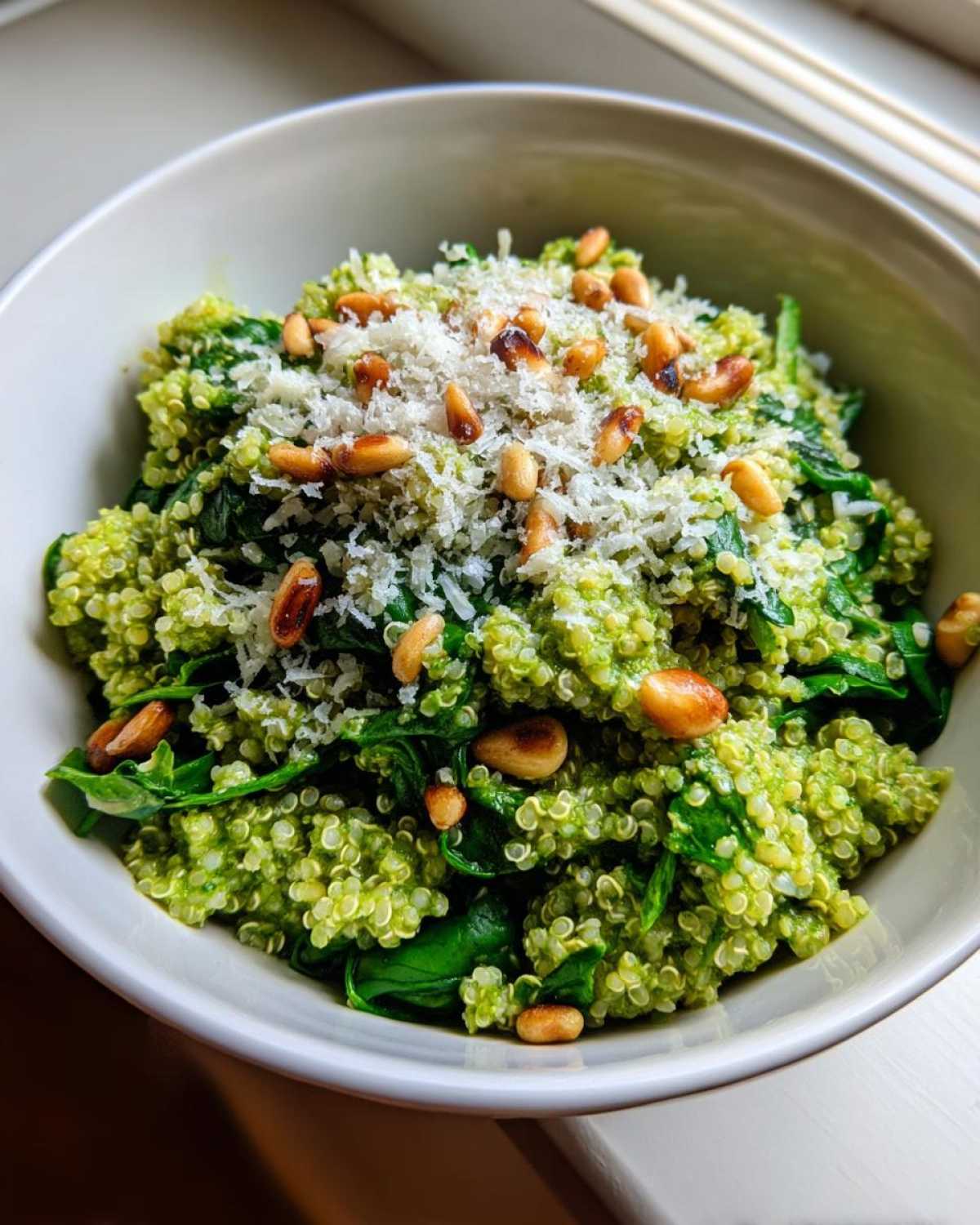 Herby Pesto Quinoa Spinach Bowls - detail 3