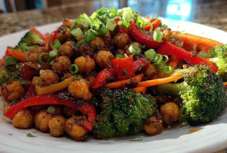 Honey Garlic Chickpea Stir Fry