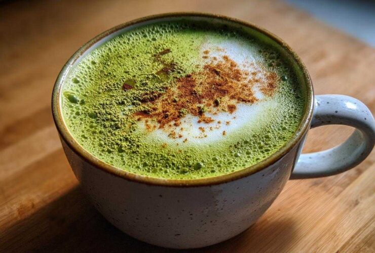 Hot Matcha Almond Milk Latte