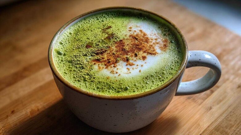 Hot Matcha Almond Milk Latte