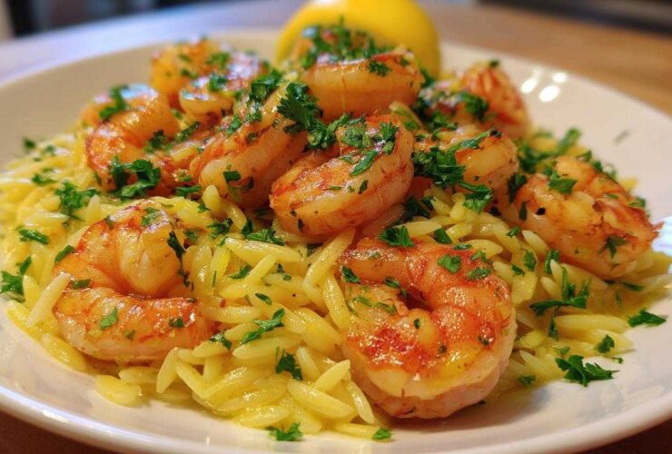 Lemon Garlic Shrimp and Orzo