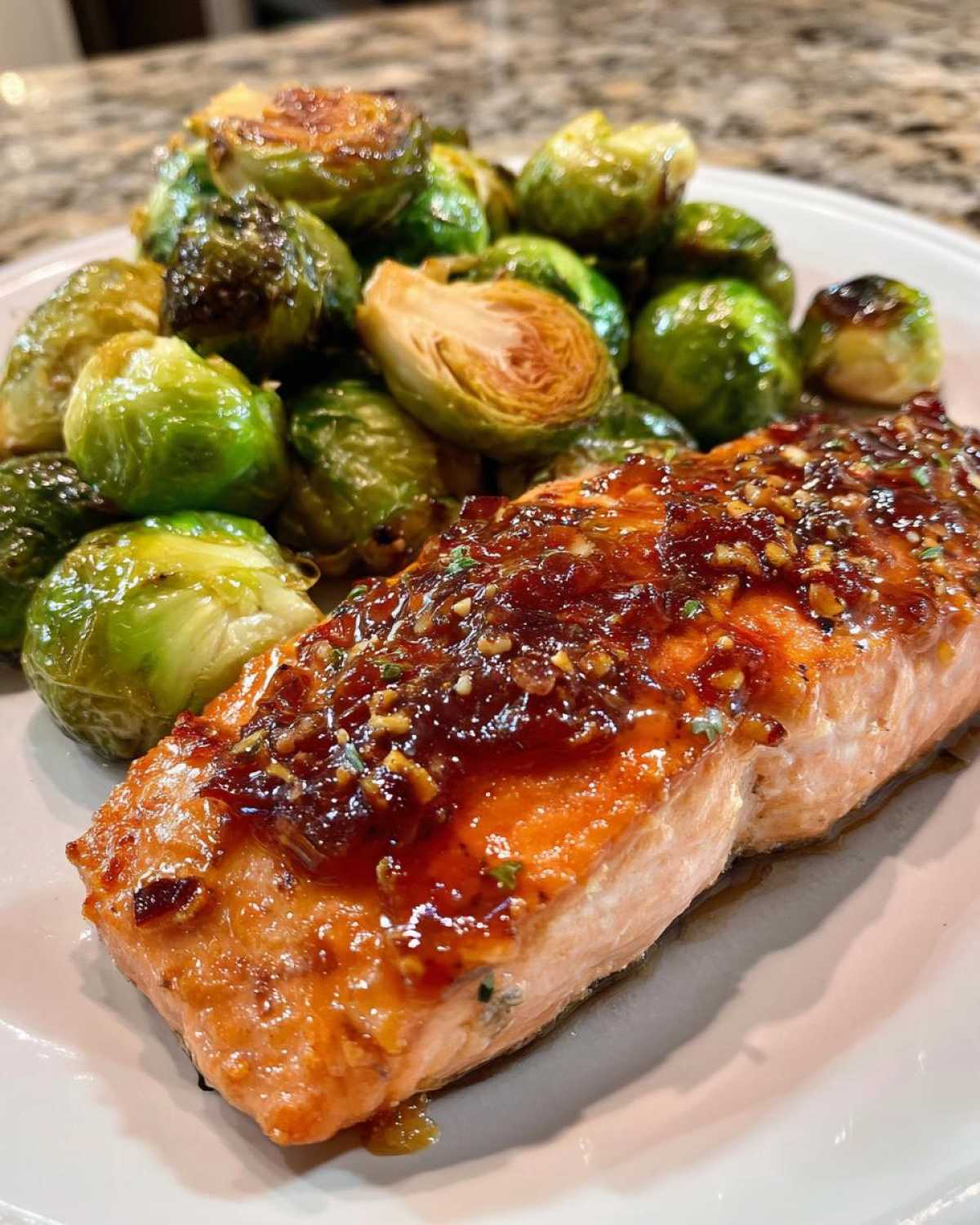 Maple Dijon Salmon with Brussels - detail 2