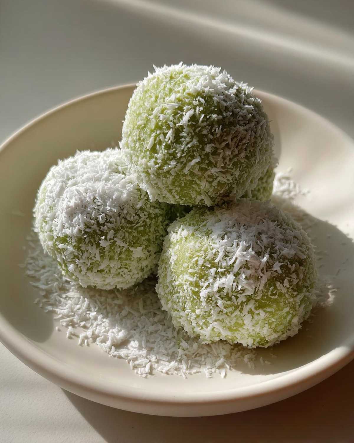 Matcha Coconut Snowball Cookies - detail 3