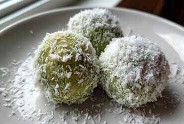 Matcha Coconut Snowball Cookies