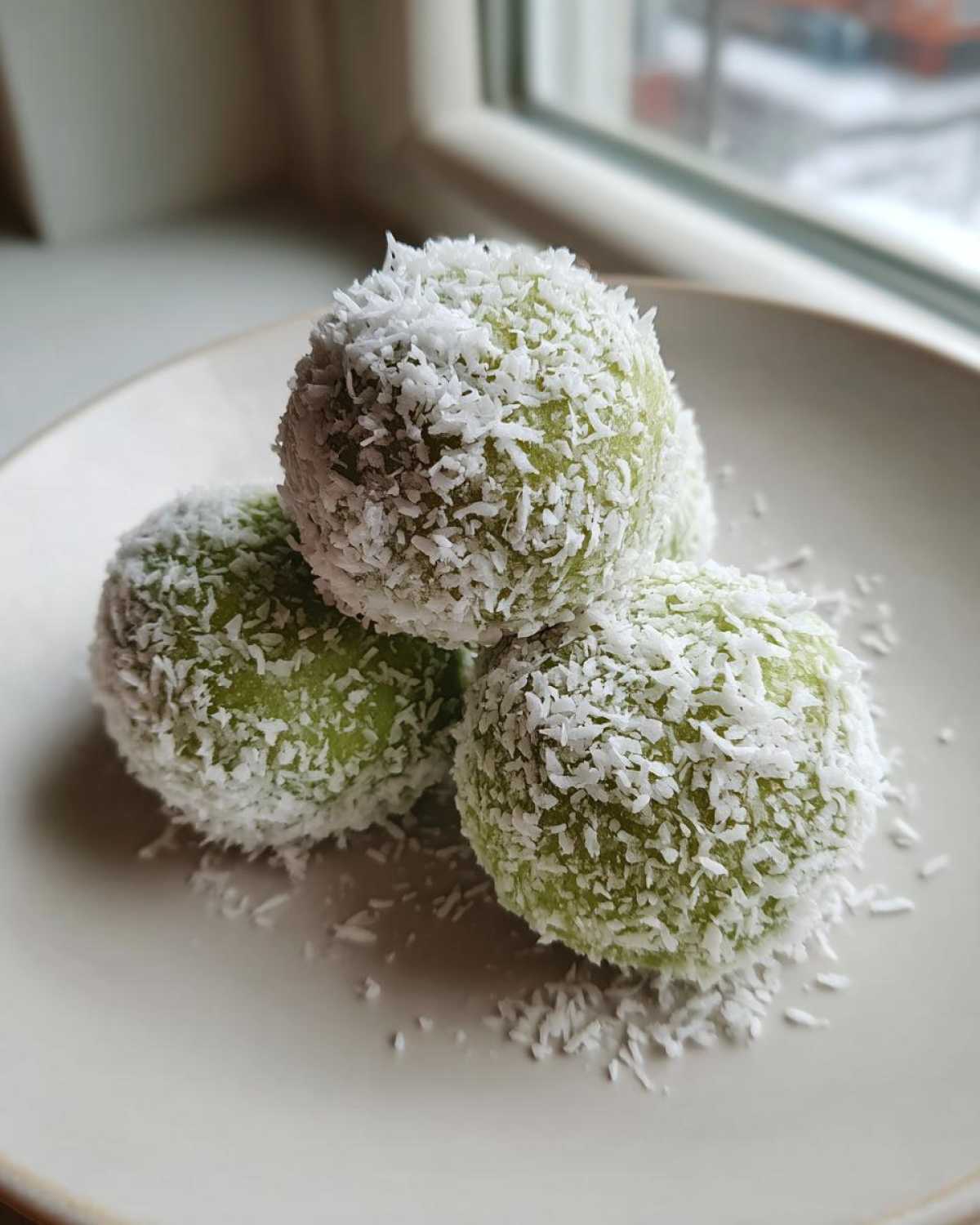 Matcha Coconut Snowball Cookies - detail 4