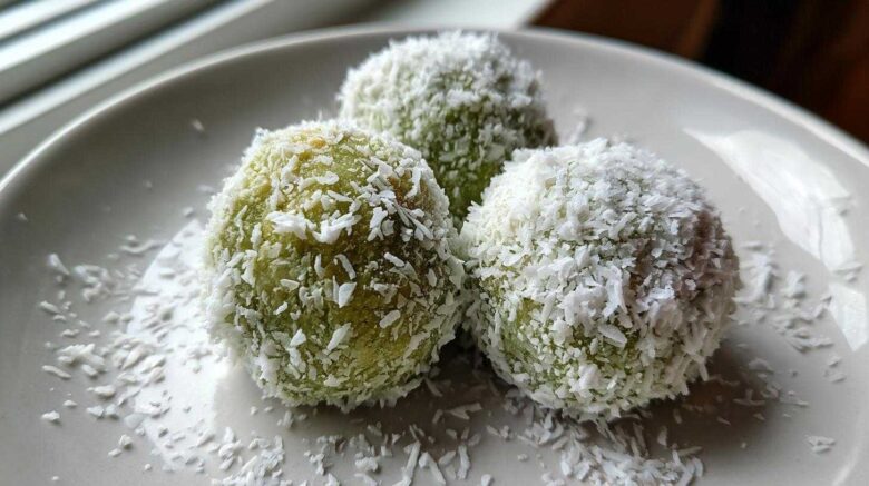 Matcha Coconut Snowball Cookies