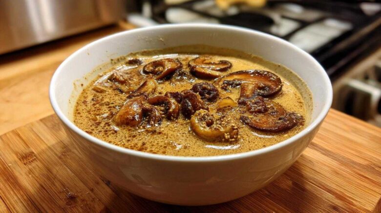 Miso Tahini Soup with Mushrooms