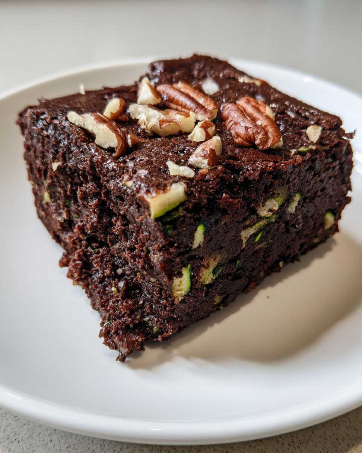 Paleo Zucchini Brownies with Pecans - detail 1