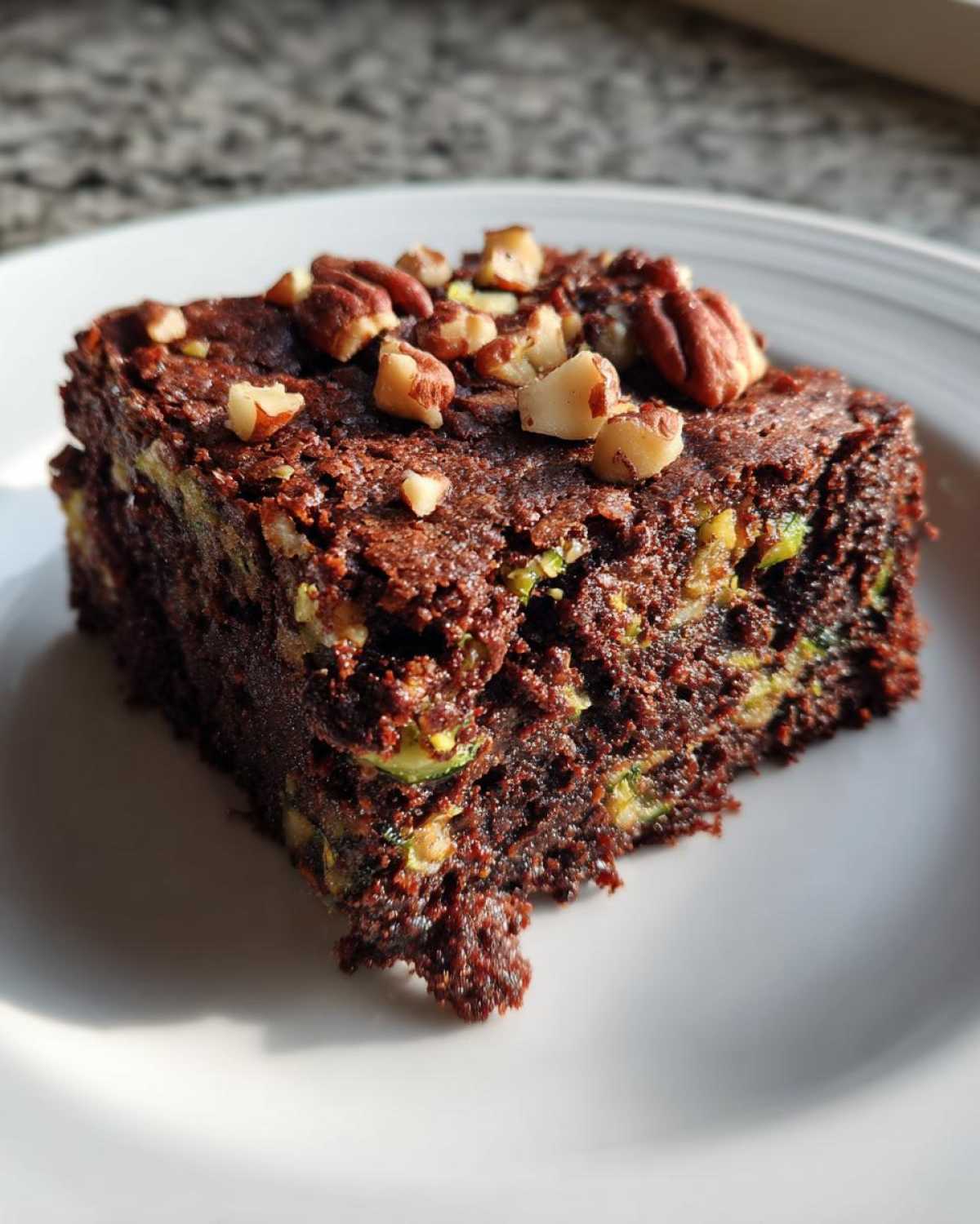 Paleo Zucchini Brownies with Pecans - detail 2