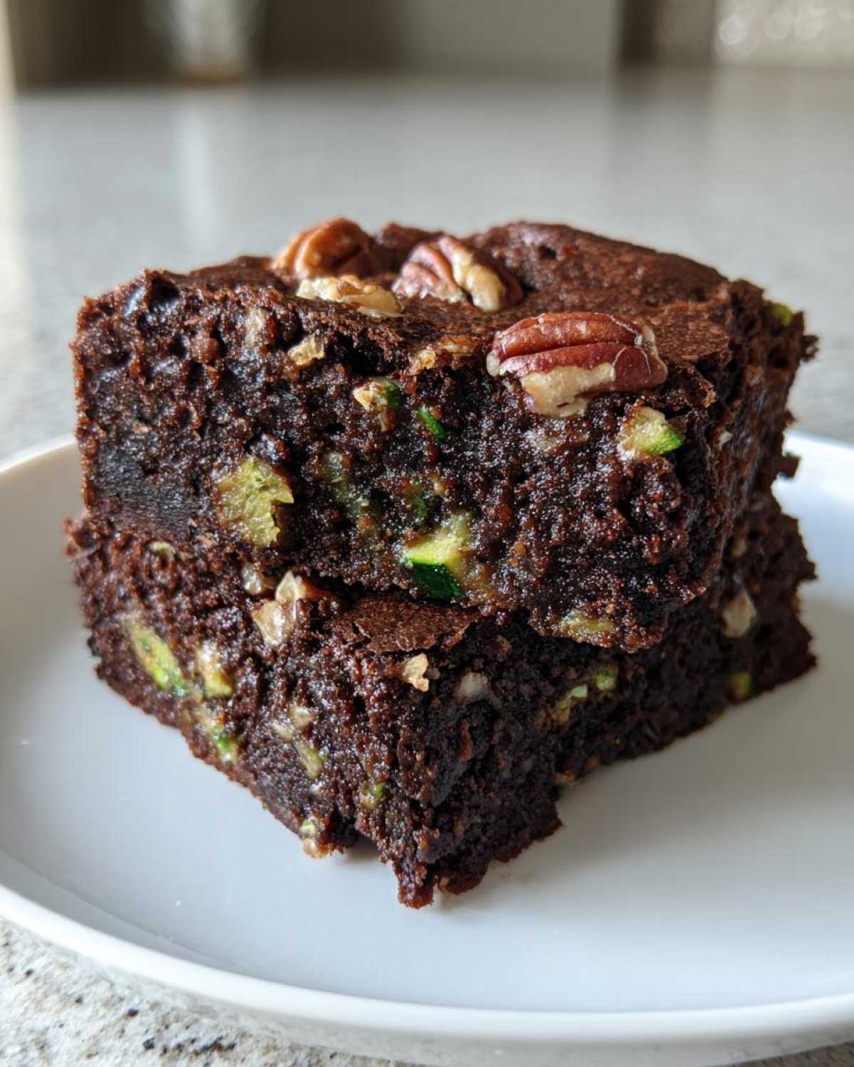 Paleo Zucchini Brownies with Pecans - detail 3